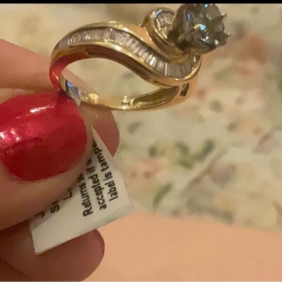 ⭐️💝Stunning💝⭐️ 14K Zoisite & Diamond Cocktail Ring Sz 6 - Picture 3 of 10